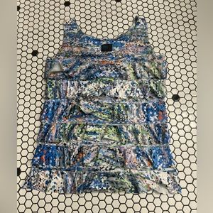 Mely New York sleeveless ruffle tiered shirt size medium